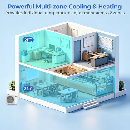 X-Pro 27000 BTU 2-Zone 24 SEER2 Ceiling Cassette Mini Split, White 2 Zone Mini Split at Gallery Canada