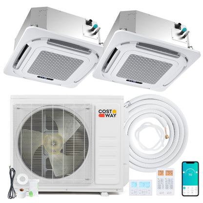 X-Pro 27000 BTU 2-Zone 24 SEER2 Ceiling Cassette Mini Split, White 2 Zone Mini Split White at Gallery Canada