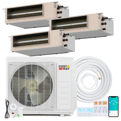 27000 BTU 3 Zone 24 SEER2 Ducted Mini Split, 9K + 9K + 18K, White 3 Zone Mini Split at Gallery Canada