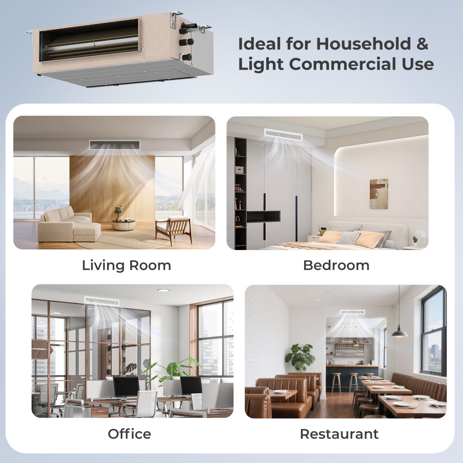 27000 BTU 3 Zone 24 SEER2 Ducted Mini Split, 9K + 9K + 18K, White 3 Zone Mini Split at Gallery Canada