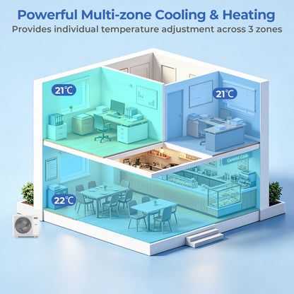 27000 BTU 3 Zone Ceiling Cassette Mini Split AC, 12K + 12K + 12K, White 3 Zone Mini Split at Gallery Canada