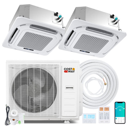 X-Pro 35000 BTU 2 Zone 22.5 SEER2 Ceiling Cassette Mini Split, White 2 Zone Mini Split White at Gallery Canada
