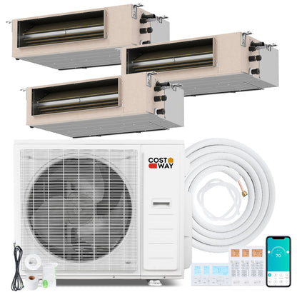 3 Zone 22.5 SEER2 Concealed Ducted Mini Split AC, 9K + 12K + 18K, White 3 Zone Mini Split White at Gallery Canada