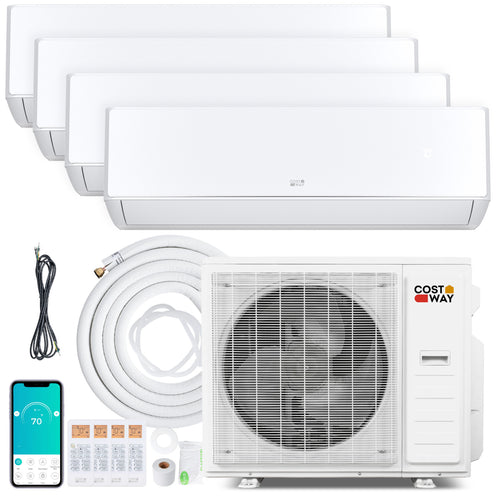 35000 BTU 4 Zone 22.5 SEER2 Mini Split AC, Heat Pump, 9K + 12K + 12K + 12K
