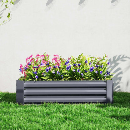 Galvanized Raised Garden Bed, 4' x 3' x 1', Outdoor Metal Planter Box, Dark Grey Galvanized Planter Boxes at Gallery Canada
