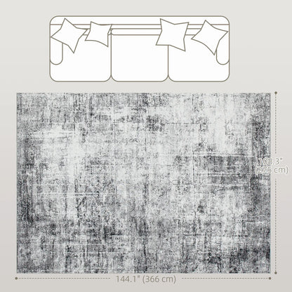 Modern Abstract Area Rug 9x12, Machine Washable, Non-Slip, Grey Living Room Furniture at Gallery Canada