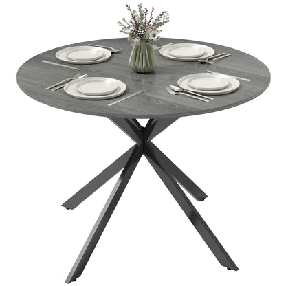 40" Round Kitchen Table For 4, Industrial Dining Table, Distressed, Grey Dining Tables Distressed Grey, Black at Gallery Canada