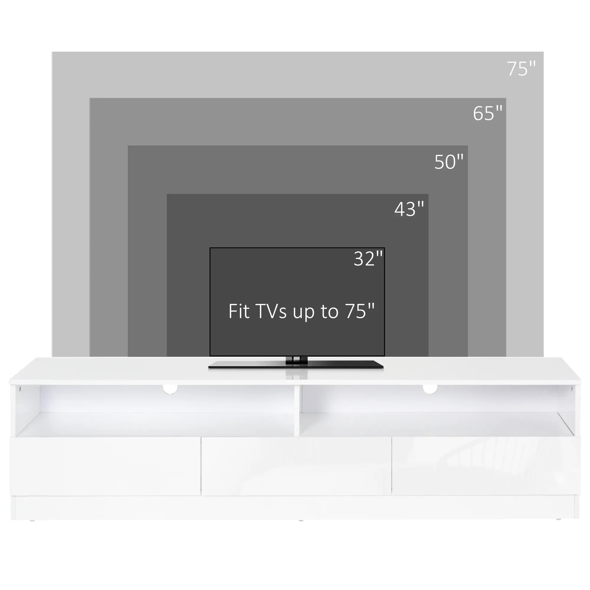 LED Lighted TV Stand for 75