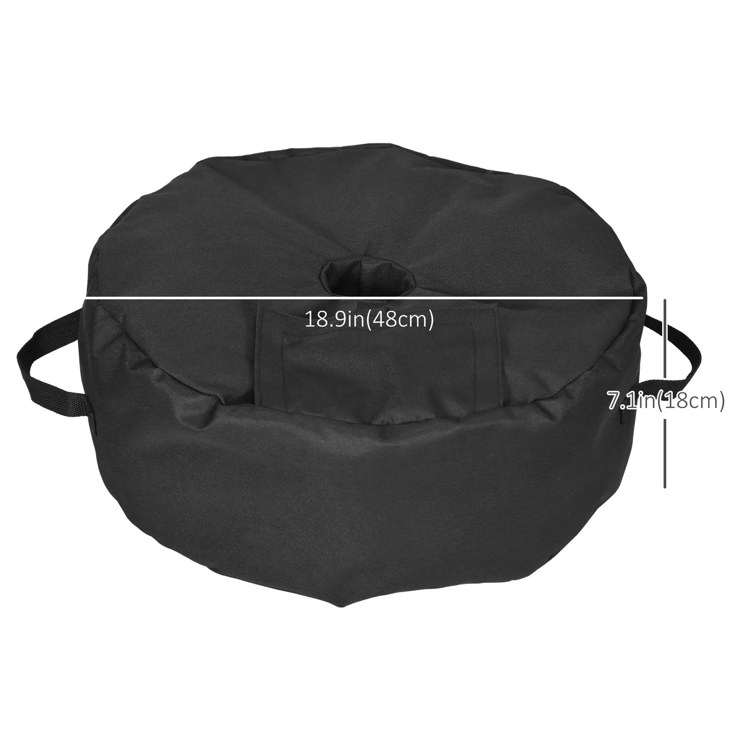 19" Round Patio Umbrella Base, Sand Bag, Weather Resistant, 88lbs, Black Umbrella Bases at Gallery Canada