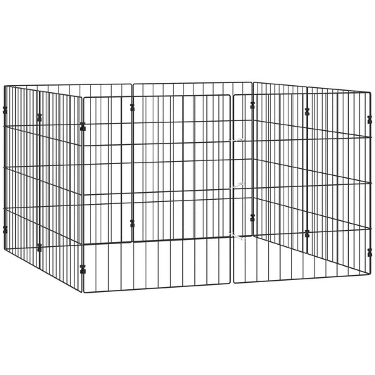Foldable Metal Dog Playpen, Expandable Pet Fence, 20" x 24", 8 Panels, Black Dog PlayPens Black at Gallery Canada
