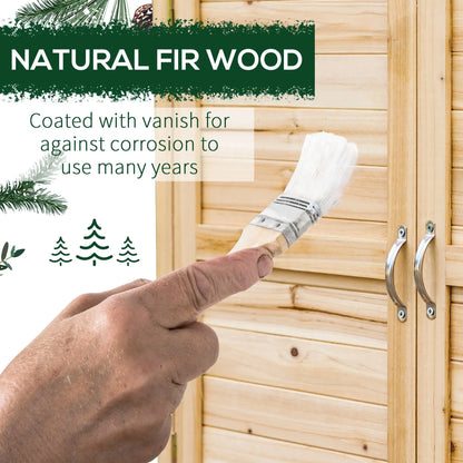 Wood Garden Shed, Compact Outdoor Storage Cabinet, Natural Sheds at Gallery Canada