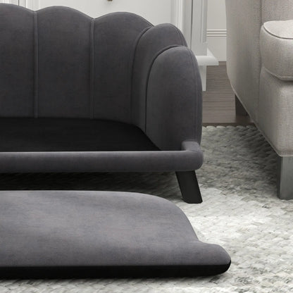 Dog Sofa, Removable Cushion, Wood Legs, Medium Large, Dark Grey Dog Sofas at Gallery Canada