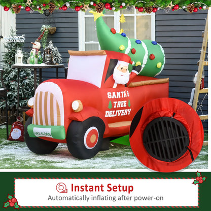 6ft Inflatable Santa Claus Driving Truck with LED Lights, Outdoor Yard Display Christmas Inflatables at Gallery Canada