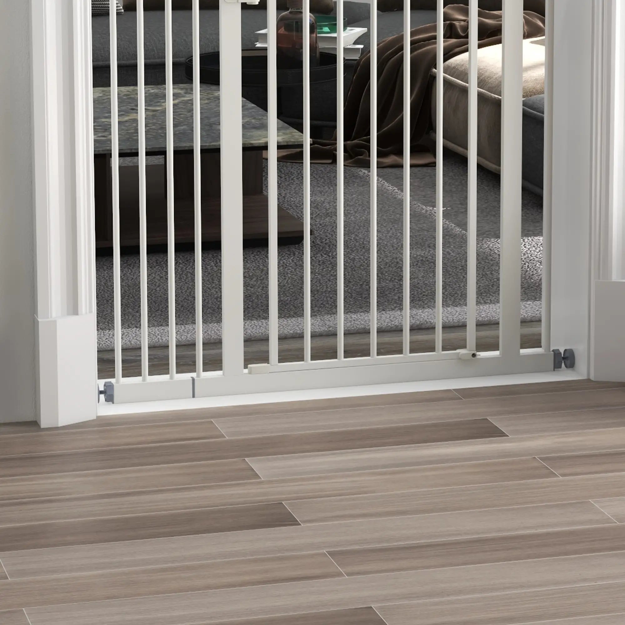 Extra Tall Dog Gate With Door, Pressure Fit, Auto Close, 29