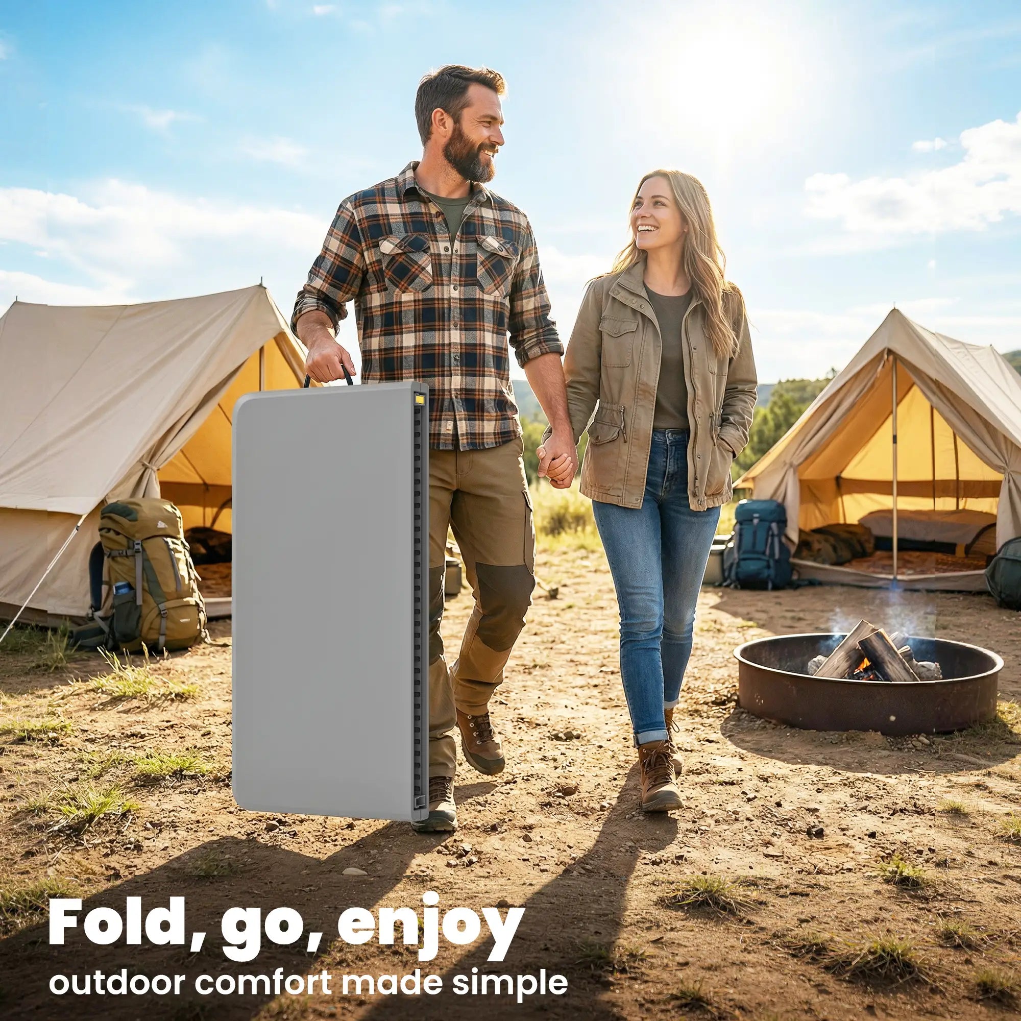 Folding Picnic Table, Heavy Duty Camping Table 34