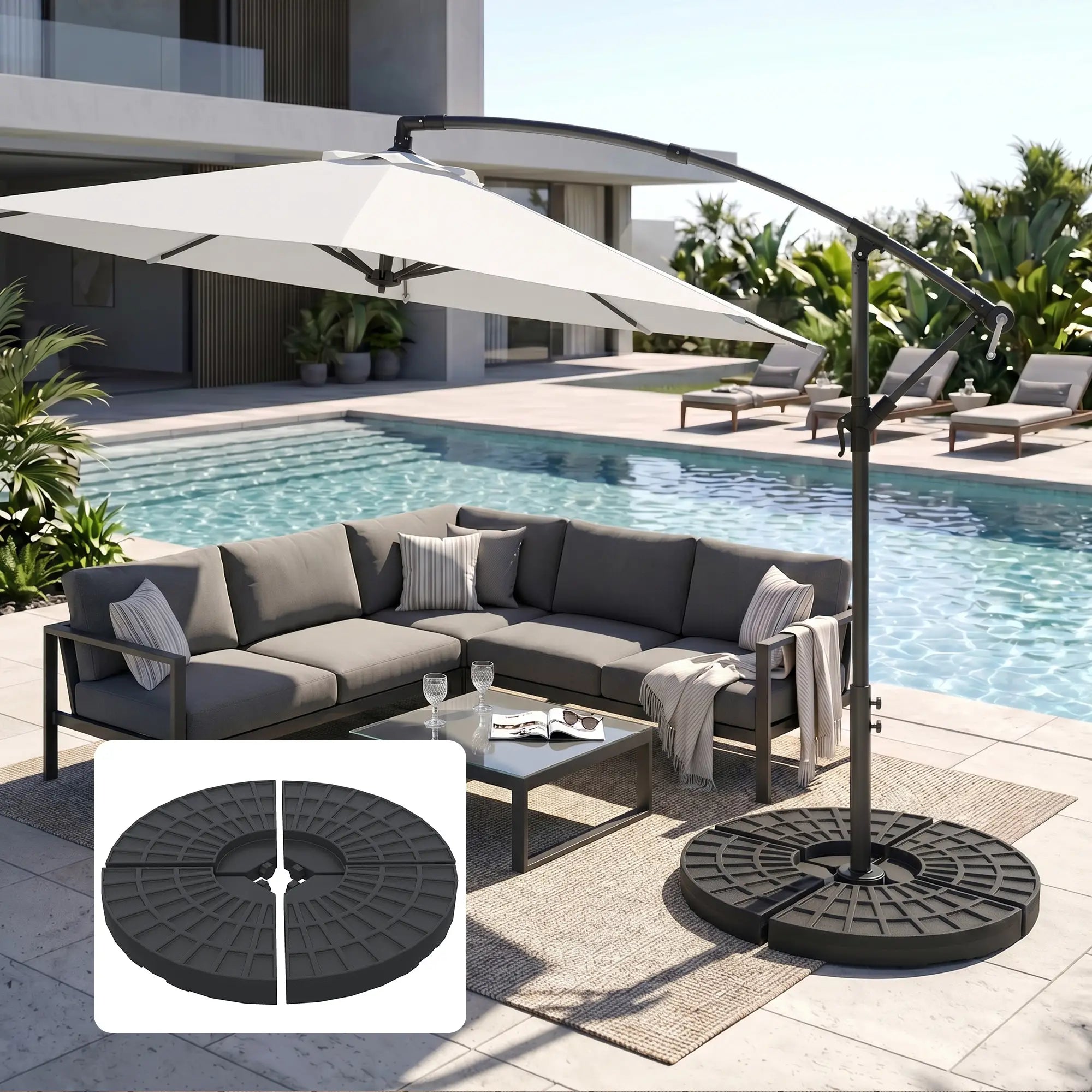 Set Of 4 Umbrella Base Weights, Outdoor Parasol Holder, Portable Umbrella Bases at Gallery Canada