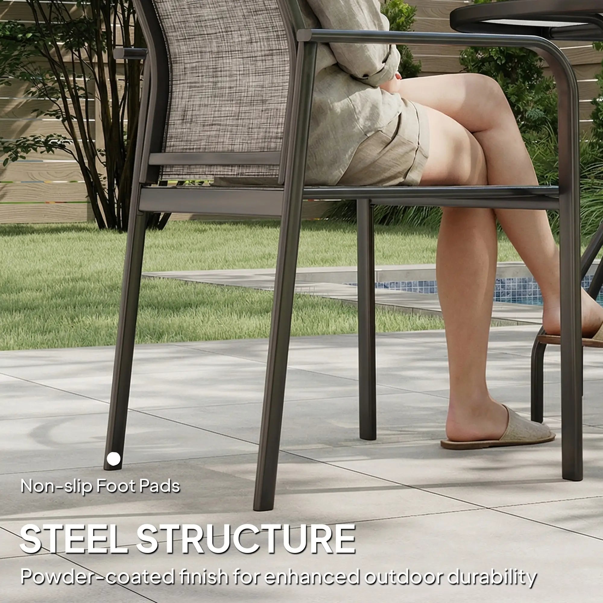 Stackable Patio Chairs Set of 4, 20