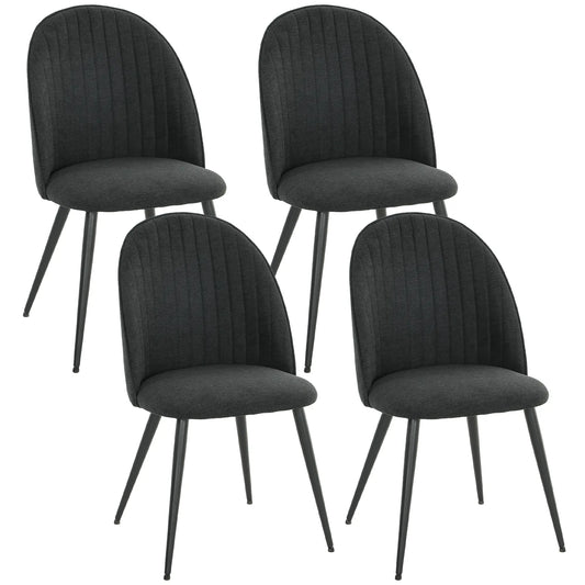 Modern Dining Chairs, Velvet Upholstered, Steel Legs, Black Dining Chairs Black at Gallery Canada