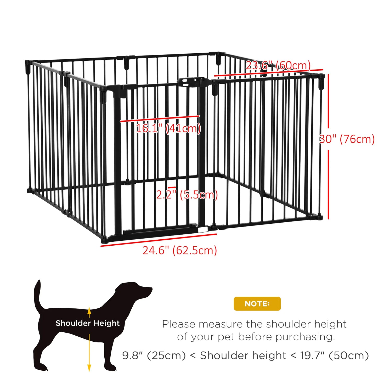8-Panel Dog Safety Gate, Steel Fence, Black Houses, Kennels & Pens at Gallery Canada
