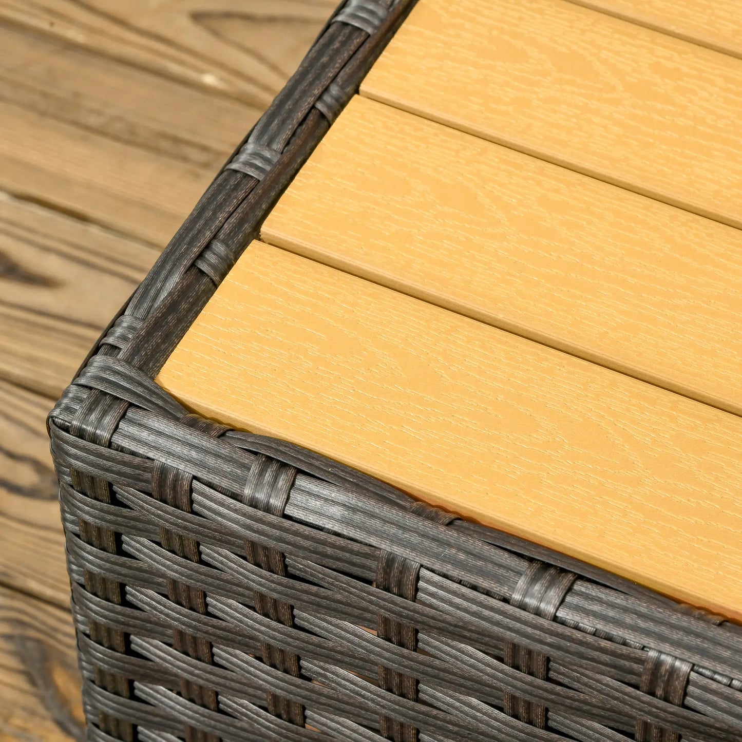 6-Piece Outdoor Rattan Patio Set, Corner Sofa, Wood-Plastic Table, Navy Blue Patio Furniture Sets at Gallery Canada