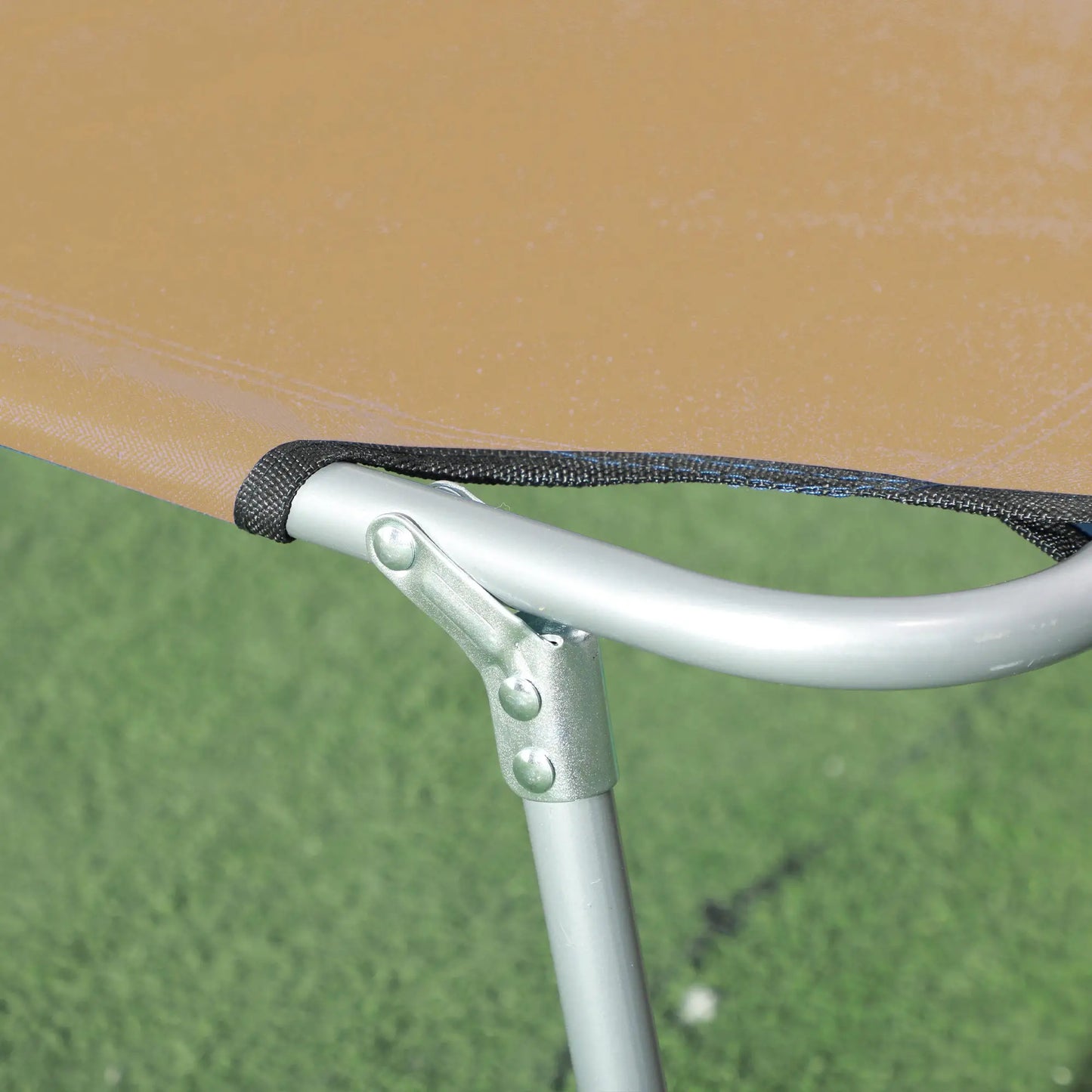 Adjustable Folding Chaise Lounge, Outdoor Chair With Sun Shade, Brown Lounger Chairs at Gallery Canada