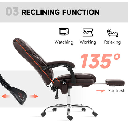 Massage Office Chair, Reclining Computer Chair, Adjustable Height, Footrest, Dark Brown Massage Chairs at Gallery Canada