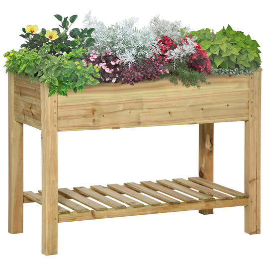 45" x 22" x 33" Elevated Planter Box With Legs, Storage Shelf, Raised Garden Bed Elevated Garden Beds Light Green at Gallery Canada