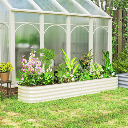 7.9 x 2 x 1ft Galvanized Raised Garden Bed Kit, Metal Planter Box, Cream White Galvanized Planter Boxes at Gallery Canada