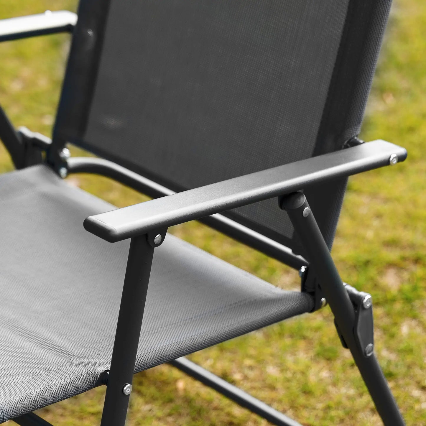 5-Piece Patio Dining Set, 4 Folding Chairs, Glass Tabletop, Black Outdoor Dining Sets at Gallery Canada