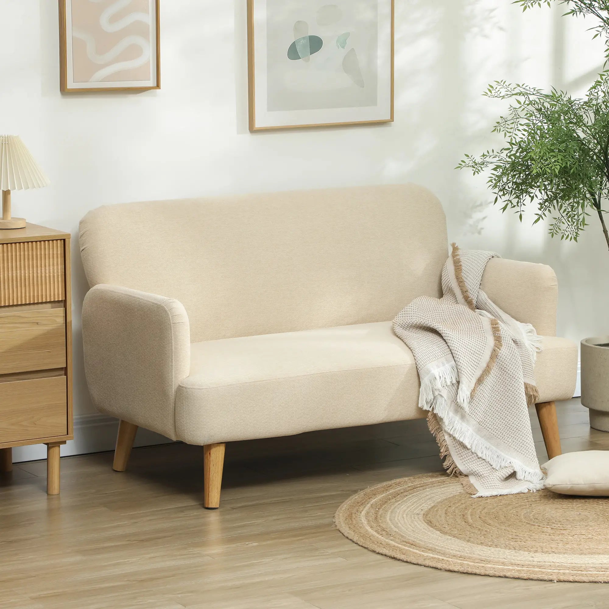 Velvet Fabric 2 Seater Sofa, Small Loveseat 8.3