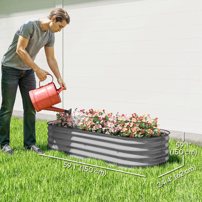 4.9 x 2 x 1ft Galvanized Raised Garden Bed, Metal Planter Box, Silver Galvanized Planter Boxes at Gallery Canada