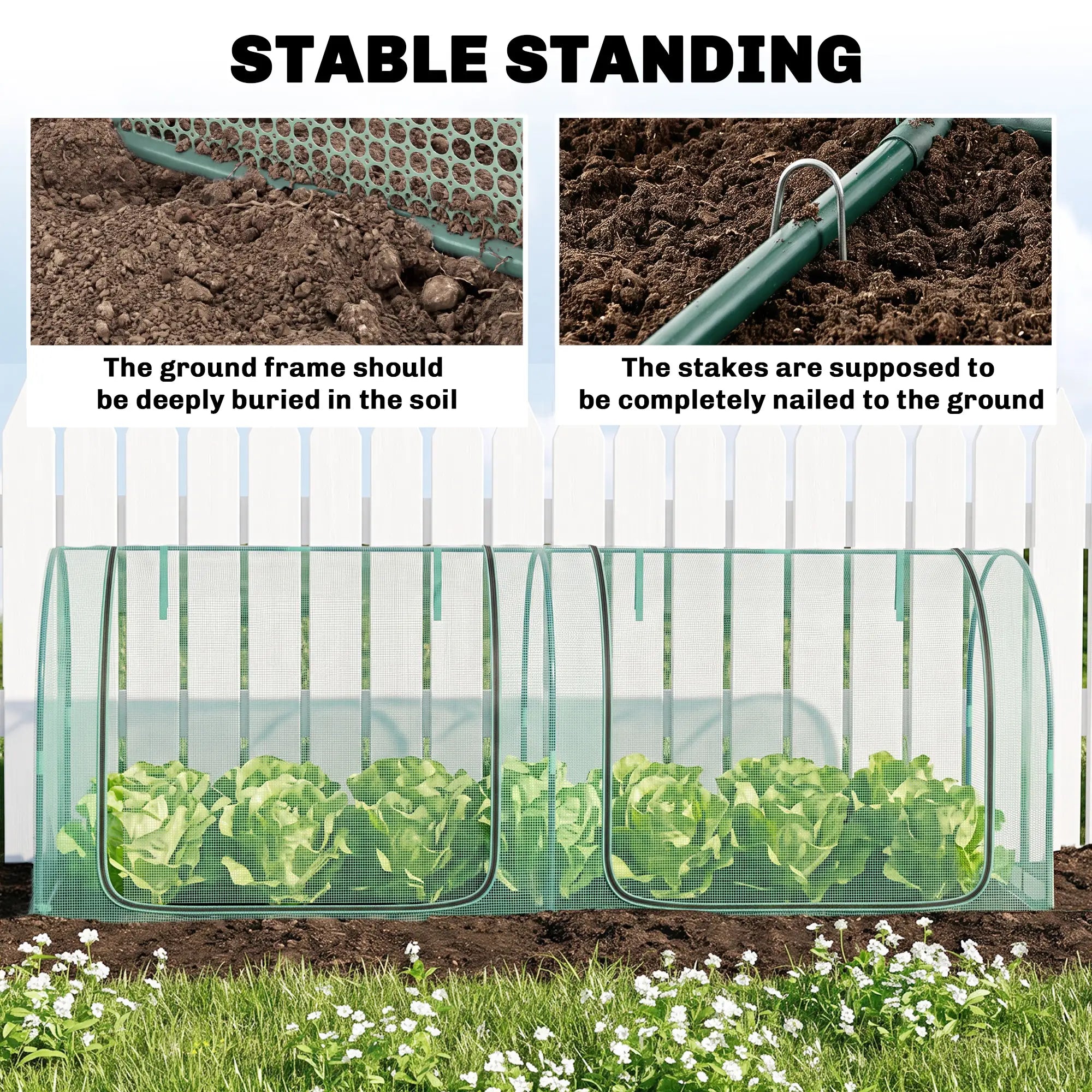 8' x 3' Crop Cage, Garden Plant Protector, Dark Green Walk In Greenhouses at Gallery Canada