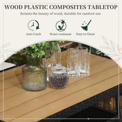 5-Piece Wicker Patio Dining Set, WPC Table, PE Rattan, Cream White Outdoor Dining Sets at Gallery Canada