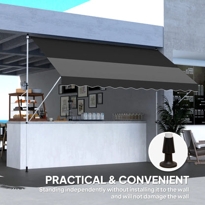10x5ft Manual Retractable Awning, For Window Door Porch, Black Deck Awnings at Gallery Canada