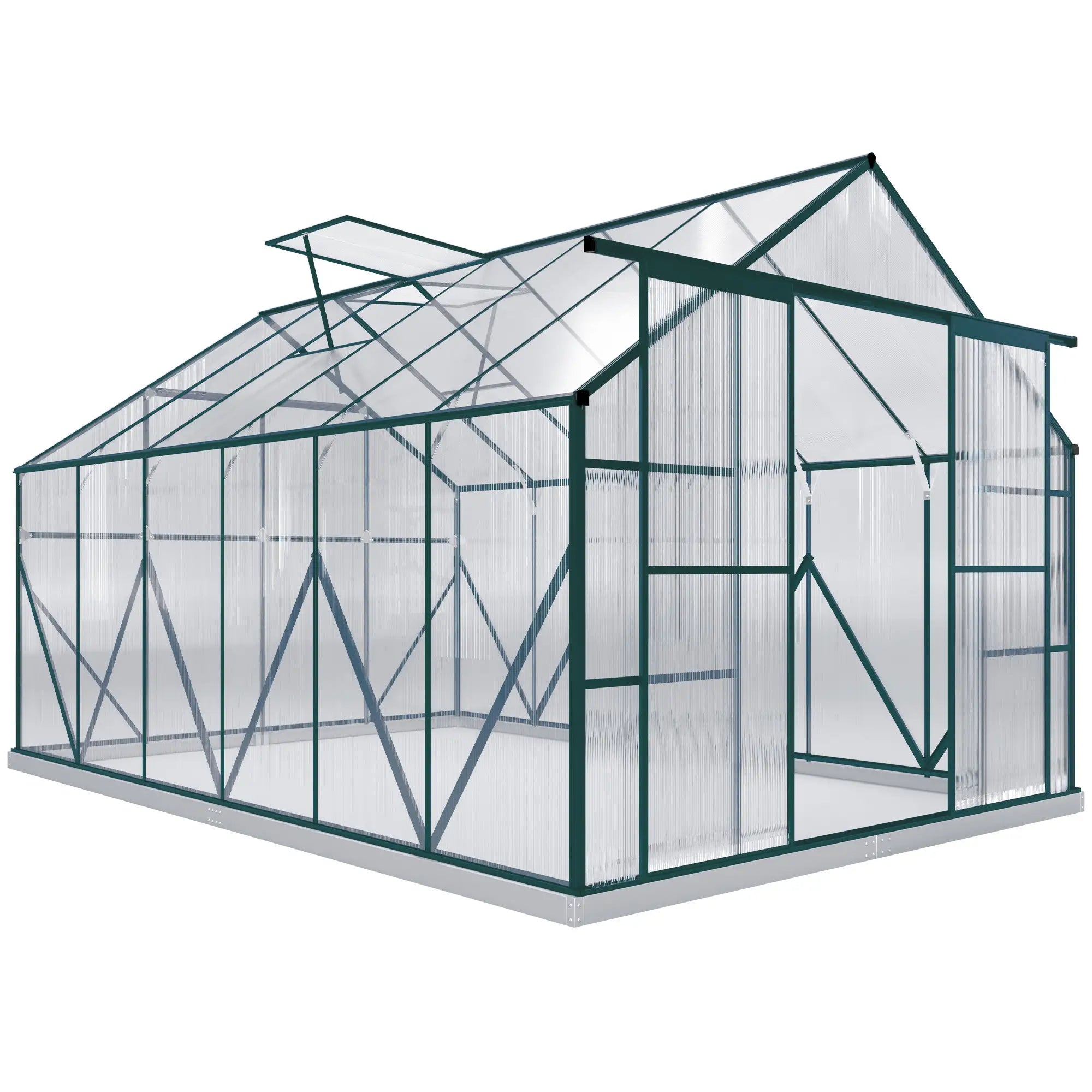 Aluminum Greenhouse Polycarbonate, 8 X 12 Ft, Green Walk In Greenhouses at Gallery Canada