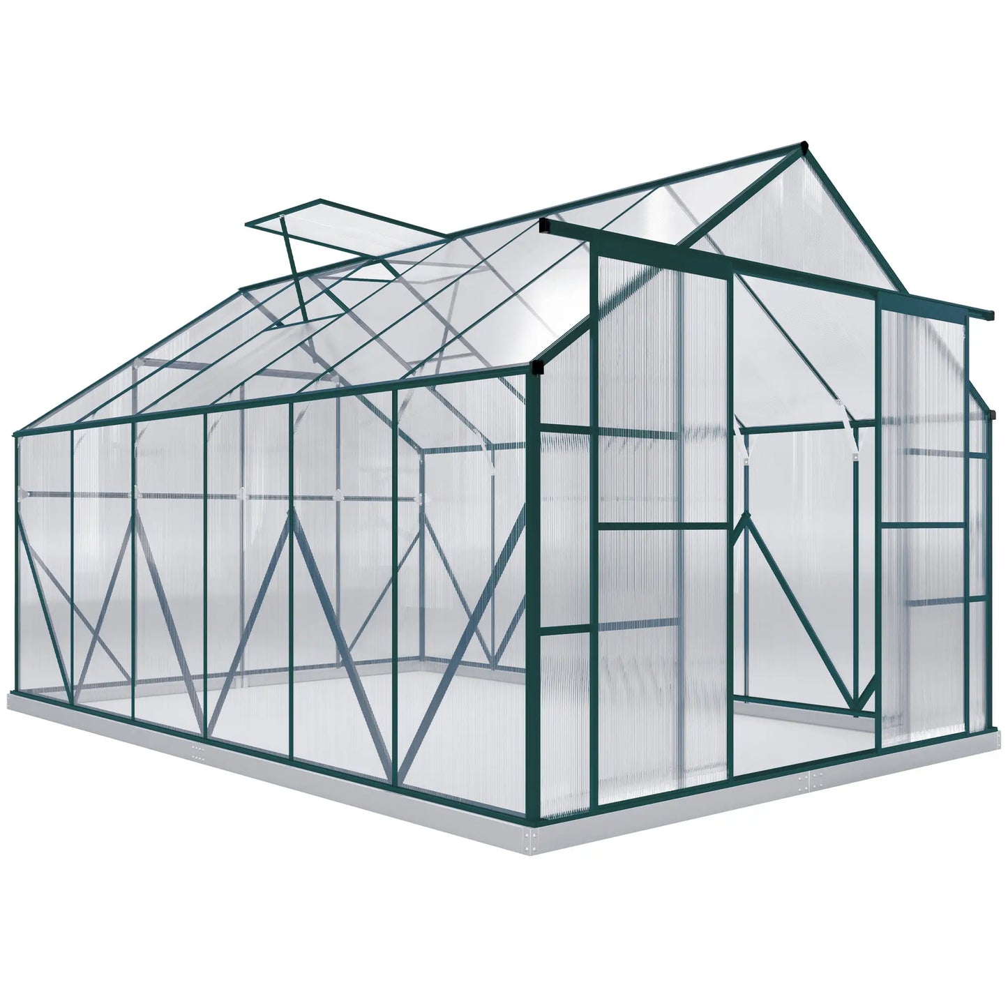 Aluminum Greenhouse Polycarbonate, 8 X 12 Ft, Green Walk In Greenhouses at Gallery Canada