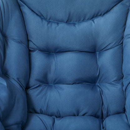 Modern Accent Chair, Armchair with Side Pockets and Solid Steel Legs, Comfy Reading Chair for Living Room, Bedroom, Blue Accent Chairs at Gallery Canada