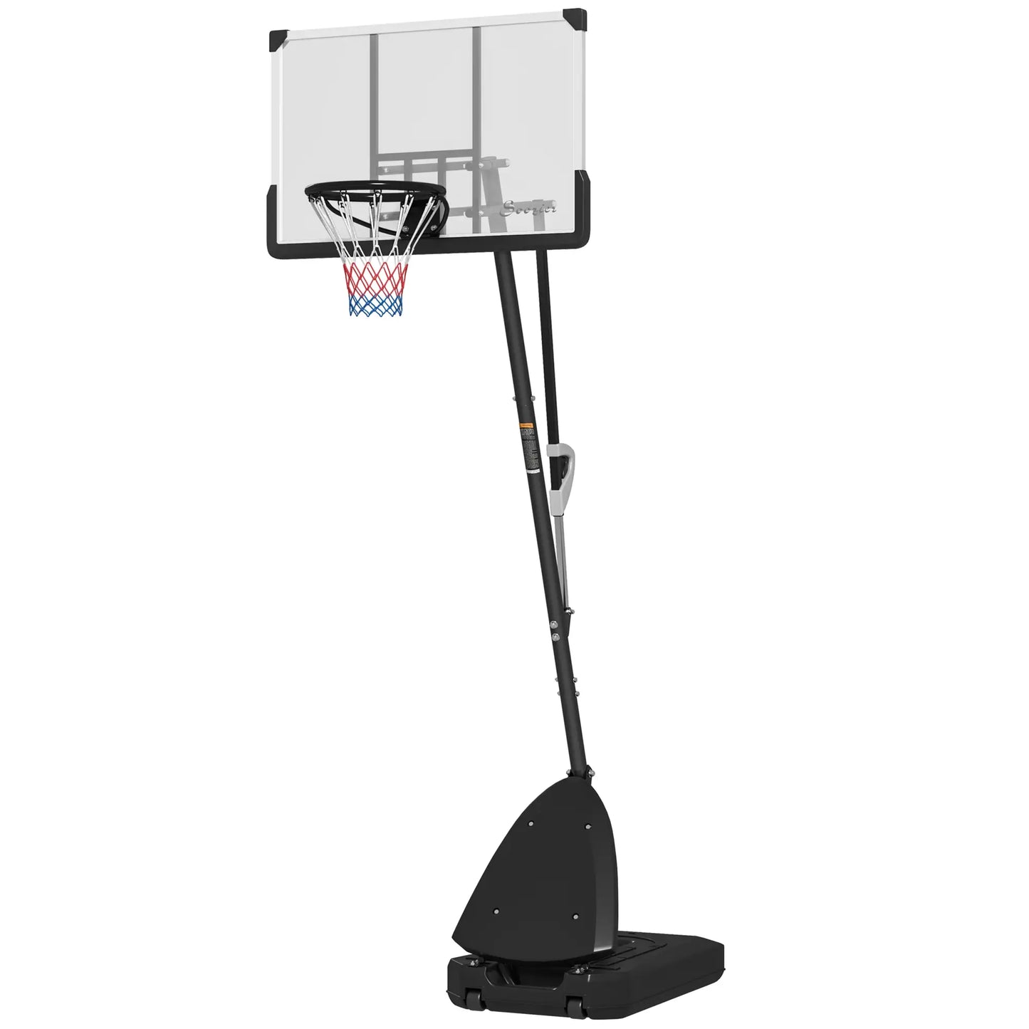 Portable Basketball Hoop, 5-10ft, 44" Shatterproof Backboard, Wheels Basketball Black at Gallery Canada