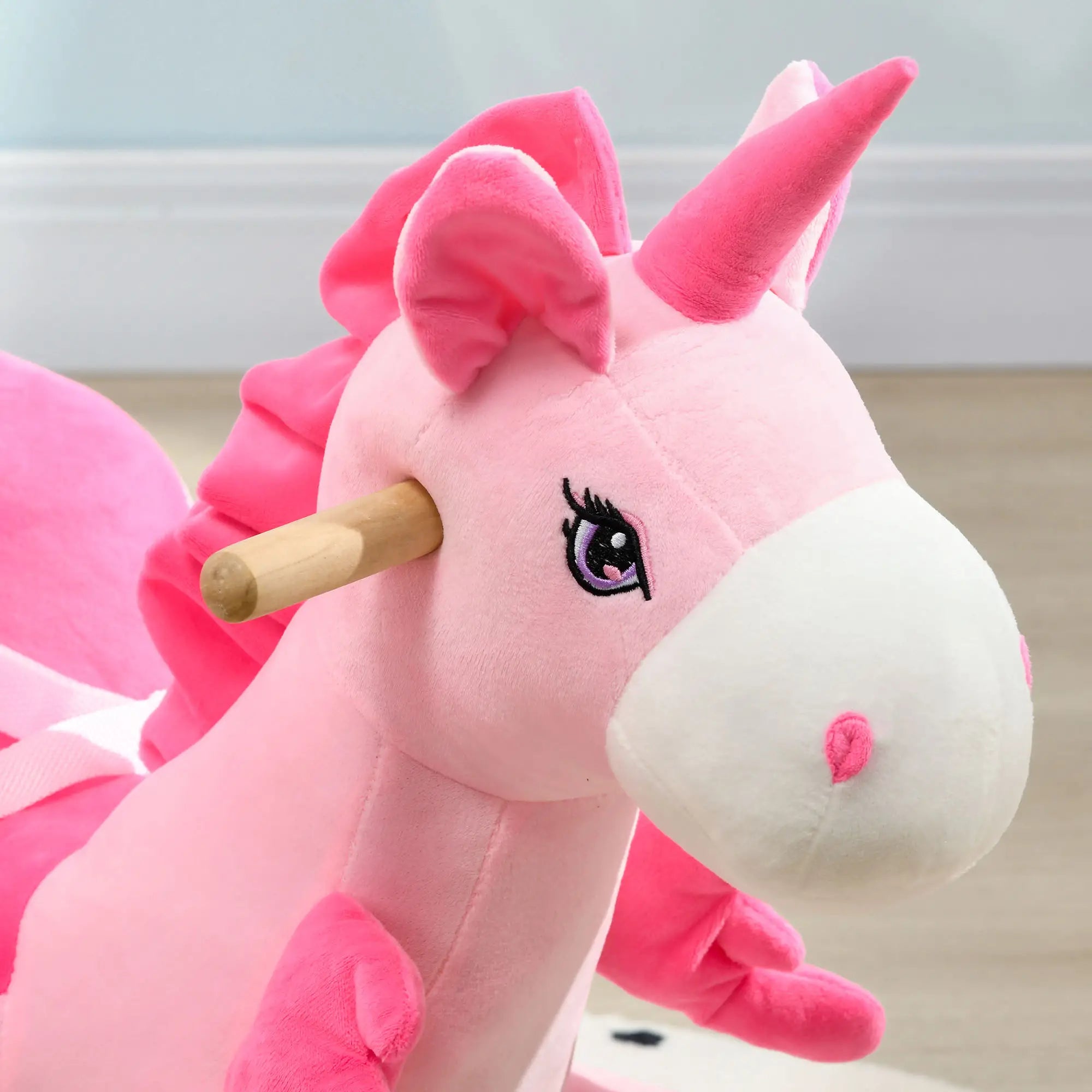 Baby Rocking Horse, Unicorn Ride On with Songs, Wooden Base, Safety Belt, 1.5-3 Year Old, Pink Rocking Horses at Gallery Canada