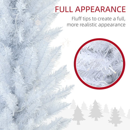 7' Pre Lit Artificial Pencil Christmas Tree, Warm White LED Lights, White Pencil Christmas Trees at Gallery Canada