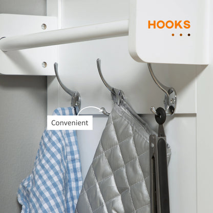 Rolling Kitchen Island with Storage, Adjustable Shelf, White Kitchen Islands & Kitchen Carts at Gallery Canada