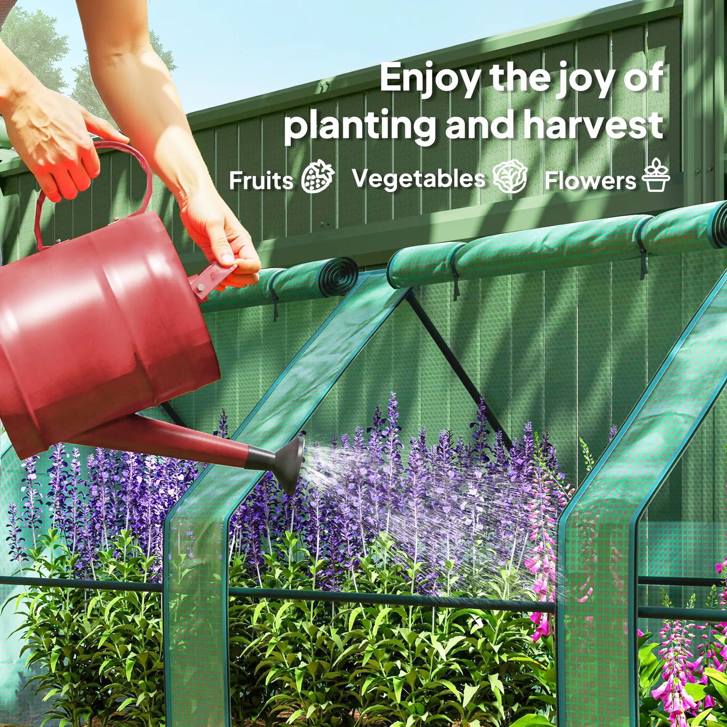 Portable Mini Greenhouse Tunnel, Growing Tent, w/ Zippered Doors, Green Greenhouses at Gallery Canada