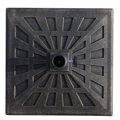 18.5" Square Patio Umbrella Base, Outdoor Resin Stand, Bronze Umbrella Bases at Gallery Canada