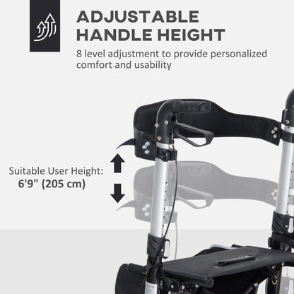 Lightweight Folding Walker, Large Seat, Adjustable Handle, Black Knee Walker & Wheelchair Ramps at Gallery Canada
