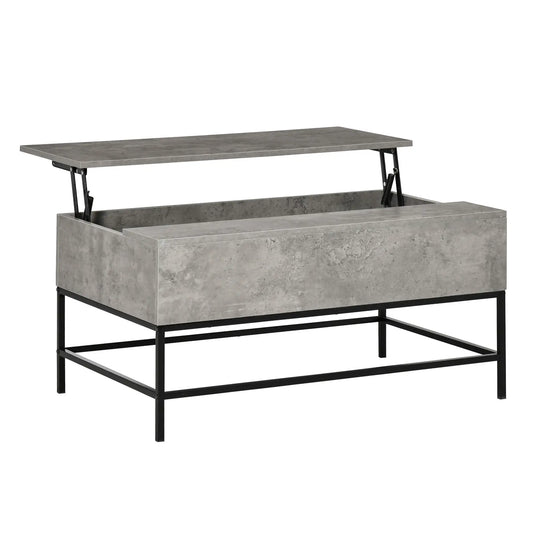 Lift Top Coffee Table, Hidden Storage, Living Room, Grey Coffee Tables Cement Grey at Gallery Canada