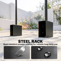 Support à bois de chauffage DIY, Rangement à bûches en acier robuste, Noir