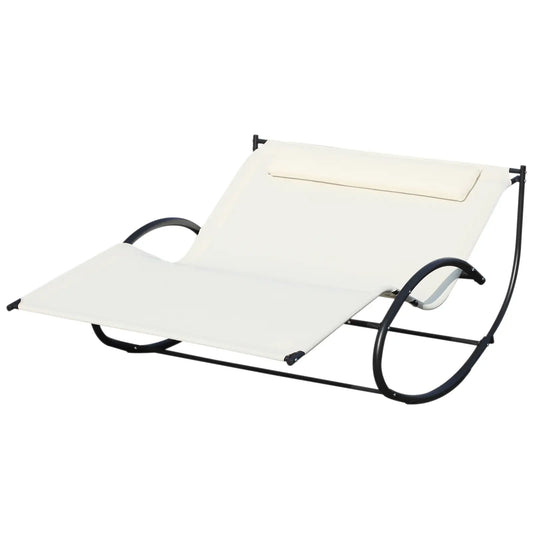 Double Chaise Lounger, Outdoor Hammock Chair, Cream White Lounger Chairs Cream at Gallery Canada