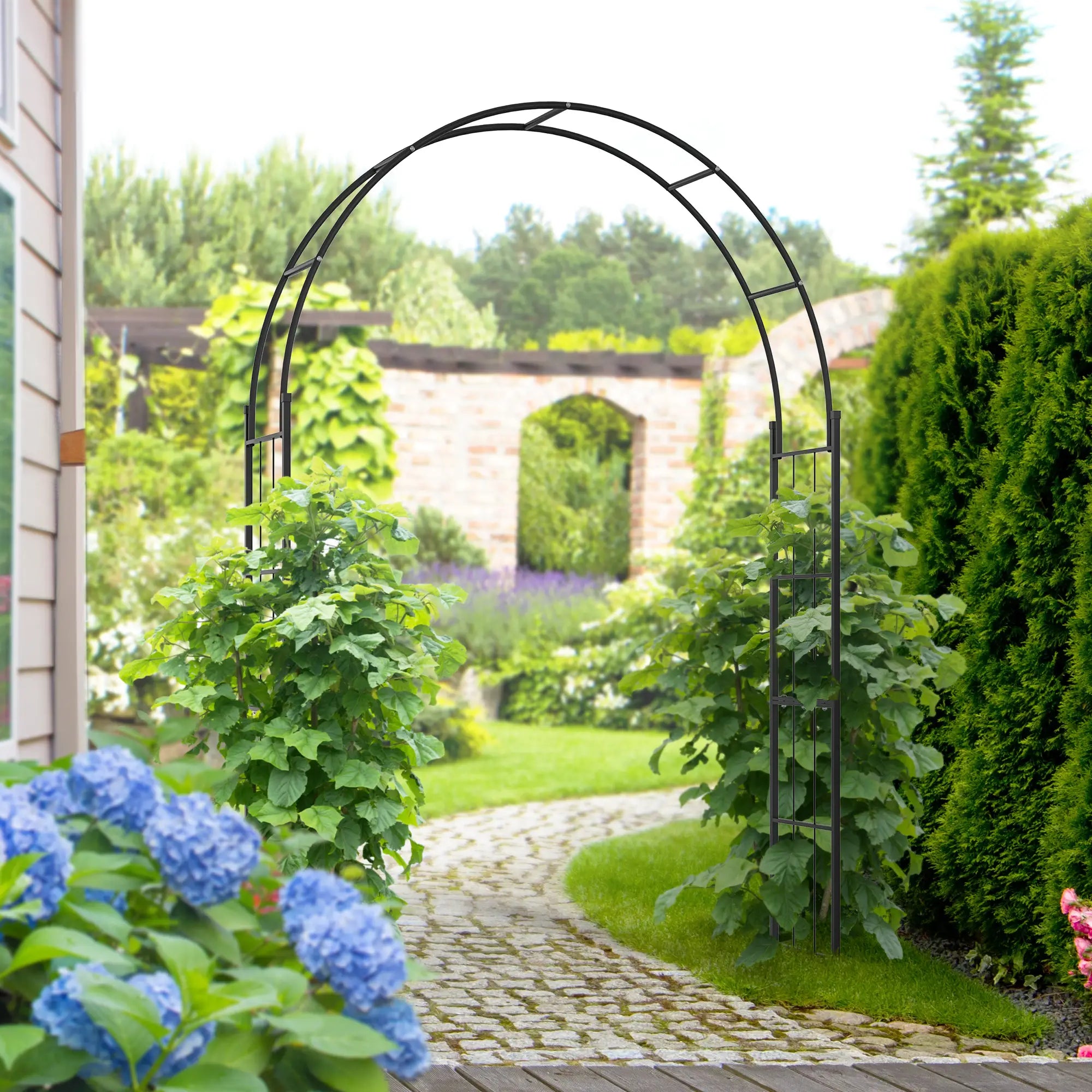 7FT Garden Arch Trellis, Outdoor Wedding Arbor, Climbing Roses Vines Plants Garden Arches at Gallery Canada