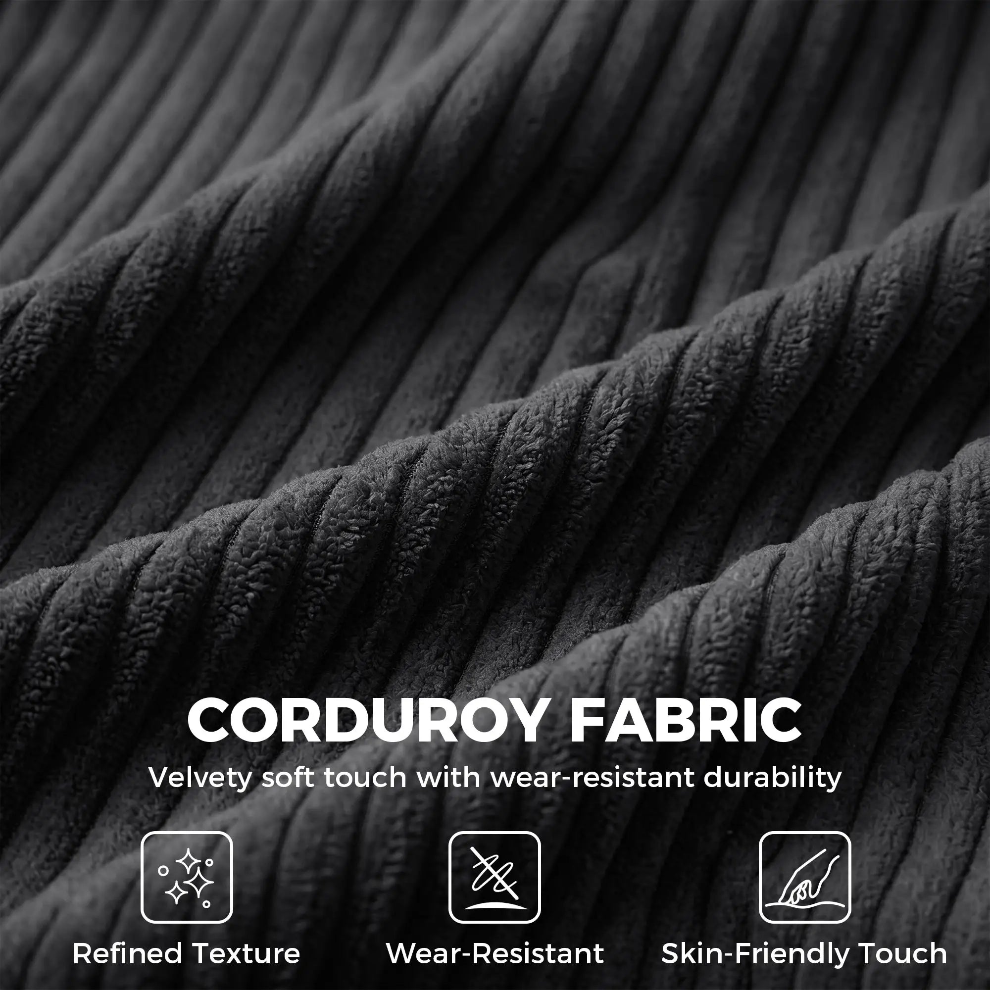 Modular U-Shaped Corduroy Sofa, Dual Storage Ottoman, 4 Pillows, Dark Grey L Shaped Couchs at Gallery Canada