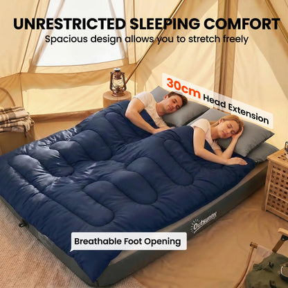 Queen Size Double Sleeping Bag For Adults, Cold Weather, Blue Camping Cots at Gallery Canada